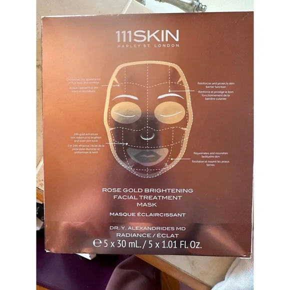 111 skincare rose gold brightening mask 5 count